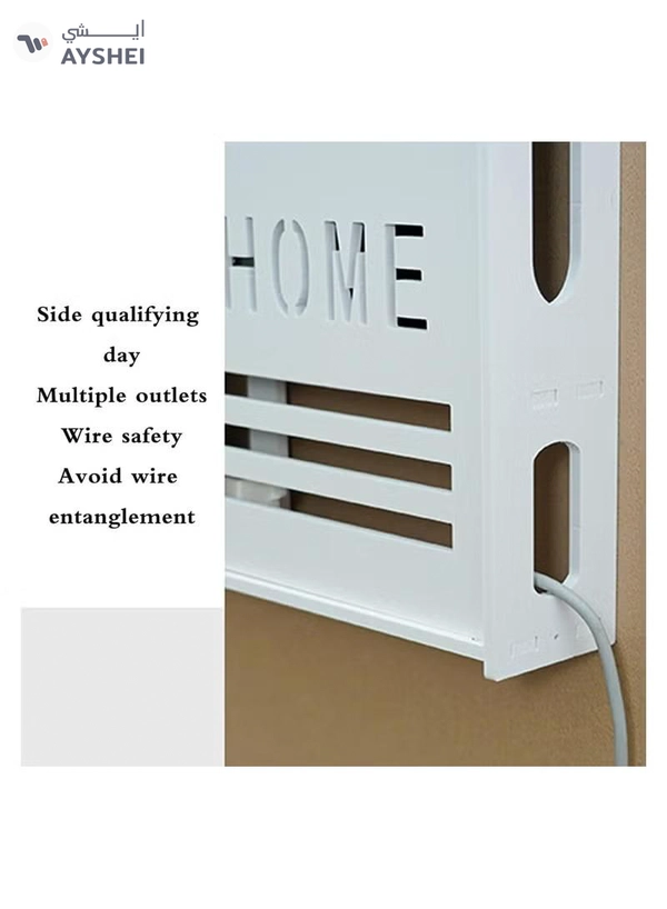 Eworld Stylish Wall Mounted Router Rack for Wi-Fi Router, Set-Top Box, Light Cat Box and More