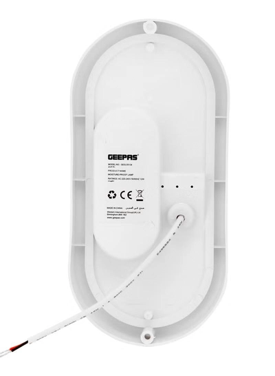 Geepas 12W Moisture Proof LED Lamp, IP65, 25000 Hours Lifetime, Plastic + Aluminium Housing, Color Temperature 6500K, 80 Percent Energy Saving, Lumens-1150LM-3