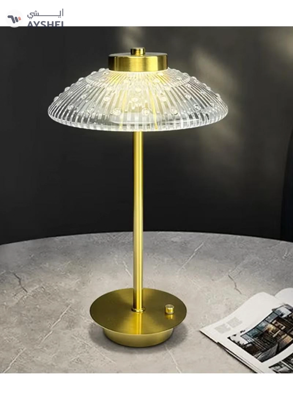 Yuwell Crystal Table Lamp Acrylic Touch Lamp Portable Led Table Lamp With 3 Light Color Modes With Touch Sensor 3-Levels Brightness Desk Lamp For Room Party And Restaurant Decor