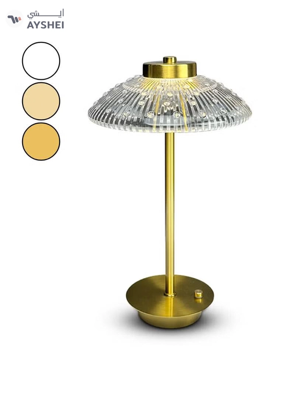 Yuwell Crystal Table Lamp Acrylic Touch Lamp Portable Led Table Lamp With 3 Light Color Modes With Touch Sensor 3-Levels Brightness Desk Lamp For Room Party And Restaurant Decor