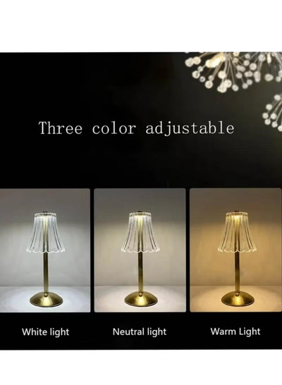 Yuwell Crystal Table Lamp Acrylic Touch Lamp Portable Led Table Lamp With 3 Light Color Modes With Touch Sensor 3-Levels Brightness Desk Lamp For Room Party And Restaurant Decor-3