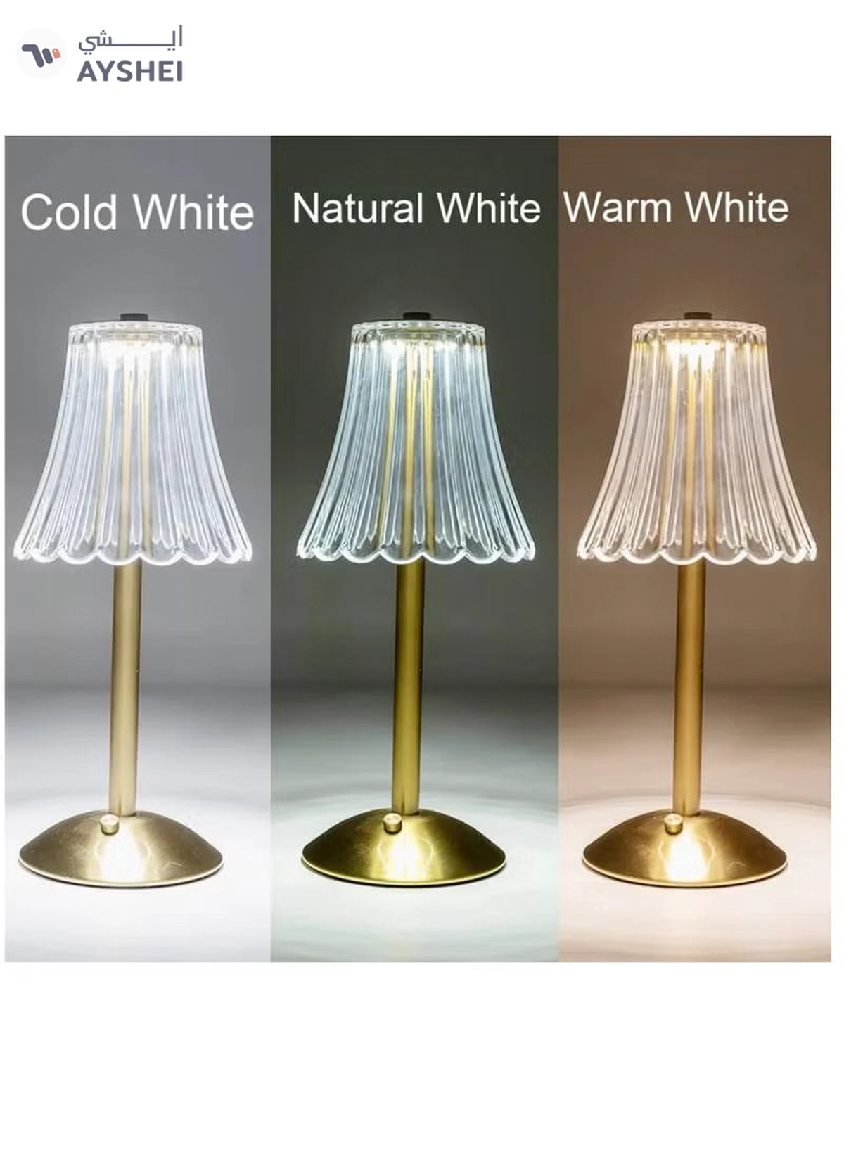 Yuwell Crystal Table Lamp Acrylic Touch Lamp Portable Led Table Lamp With 3 Light Color Modes With Touch Sensor 3-Levels Brightness Desk Lamp For Room Party And Restaurant Decor-2-2