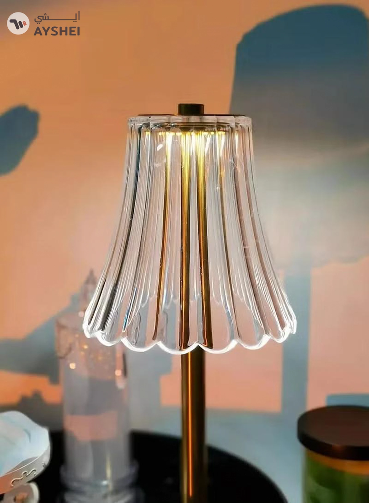 Yuwell Crystal Table Lamp Acrylic Touch Lamp Portable Led Table Lamp With 3 Light Color Modes With Touch Sensor 3-Levels Brightness Desk Lamp For Room Party And Restaurant Decor-4-4