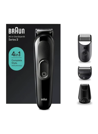BRAUN All-In-One Style Kit Series 3 3400, 3-In-1 Kit For Beard, Hair & More-3