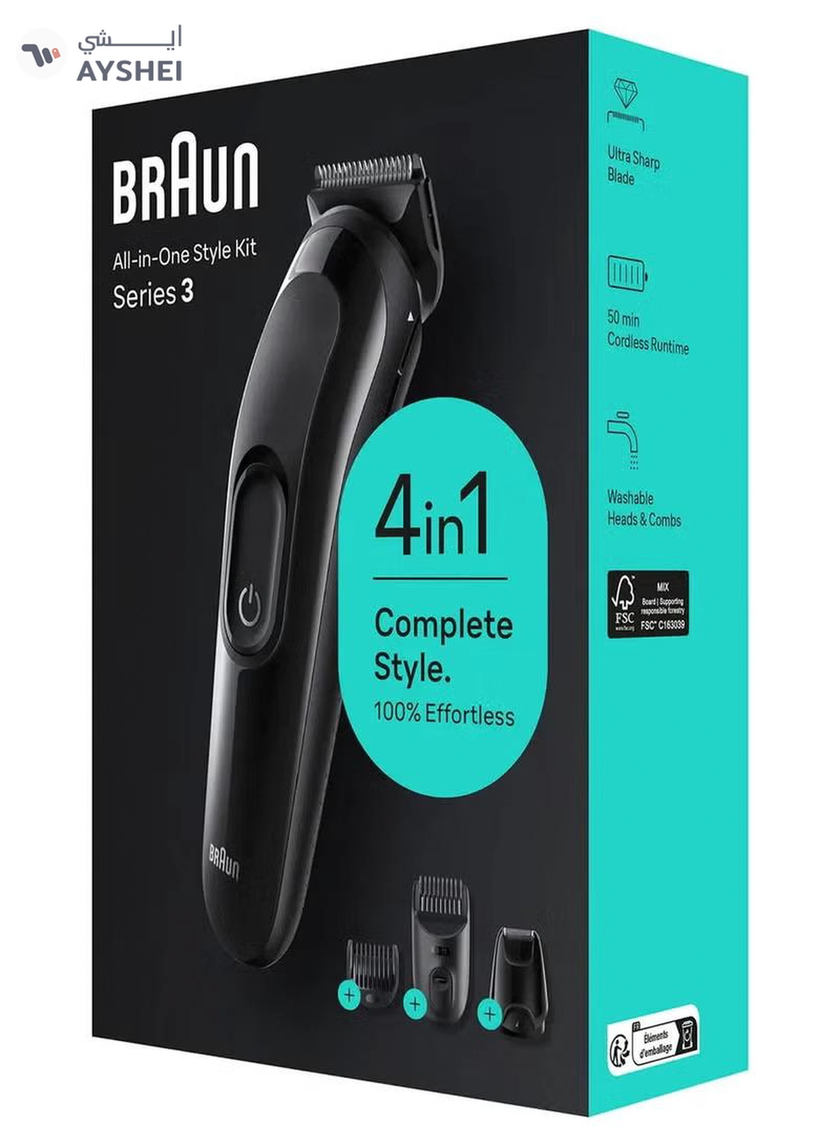 BRAUN All-In-One Style Kit Series 3 3400, 3-In-1 Kit For Beard, Hair & More-5-5
