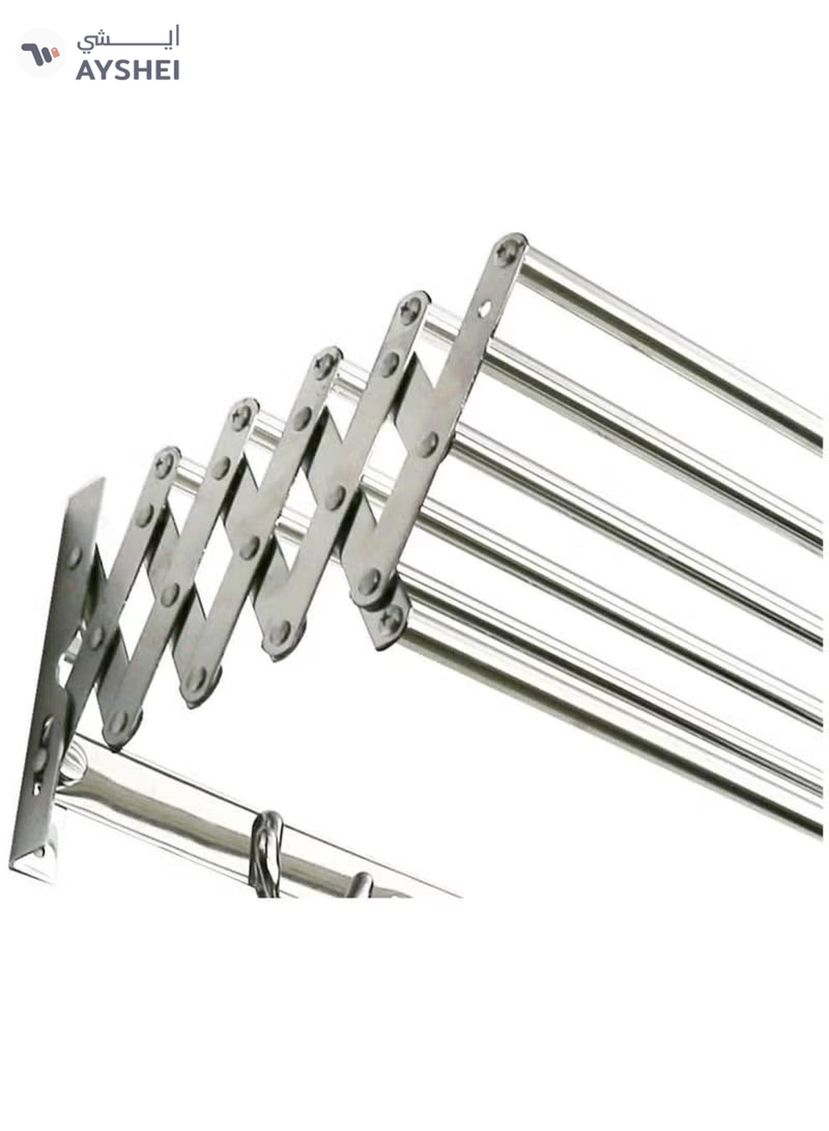 Eworld Wall mounted Retractable Airers Folding Extendible Dryer Rack Towel Shelf with Hooks -4-4