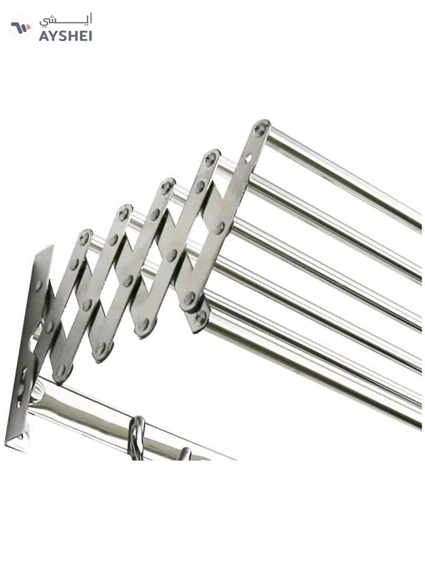 Eworld Wall mounted Retractable Airers Folding Extendible Dryer Rack Towel Shelf with Hooks 