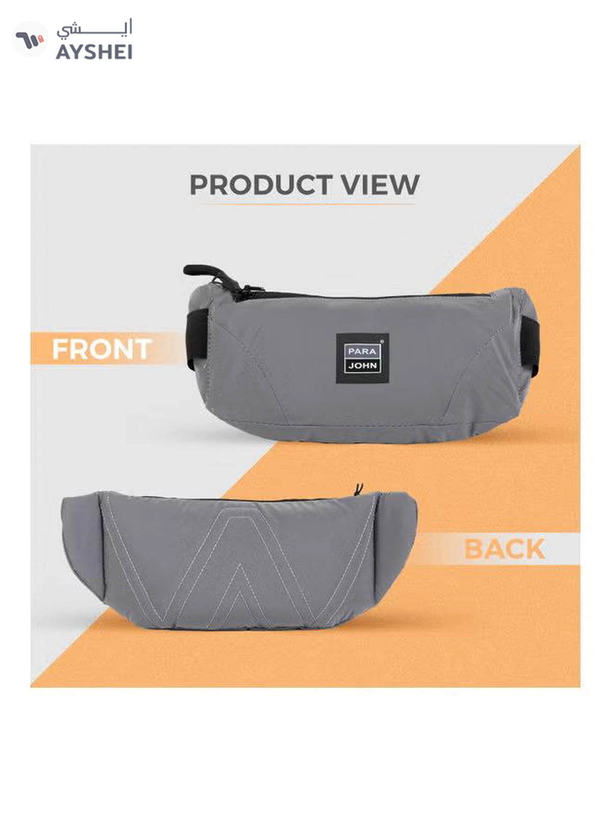 PARAJOHN Reflective Waist Bag Grey-1-1