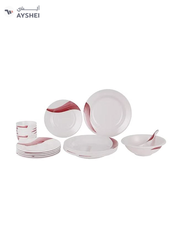 DELCASA 20-Piece Melamineware Dinner Set White/Blue 45cm