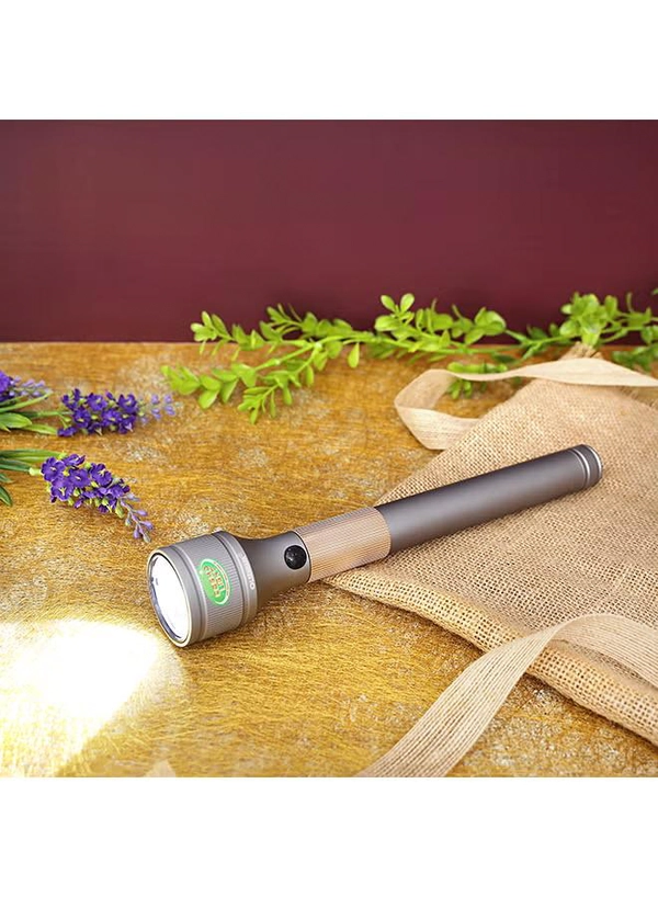 Olsenmark Rechargeable LED Handheld Flashlight Torch Grey
