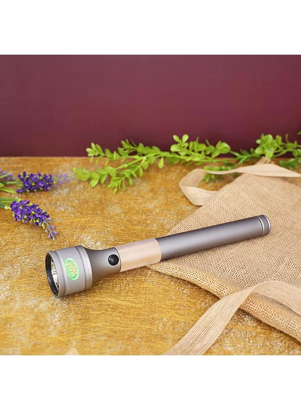 Olsenmark Rechargeable LED Handheld Flashlight Torch Grey
