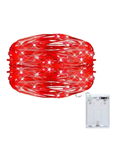 Yuwell Fairy Light Battery Operated Waterproof Starry Firefly Copper Wire String Light 5M 50 Led For Wedding Party Home And Garden Decorations Red-4