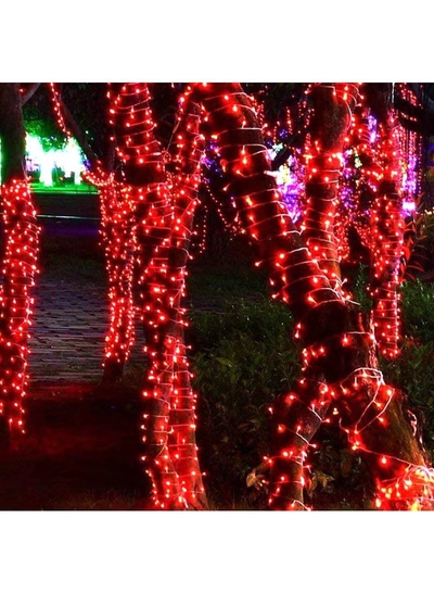 Yuwell Fairy Light Battery Operated Waterproof Starry Firefly Copper Wire String Light 5M 50 Led For Wedding Party Home And Garden Decorations Red-2