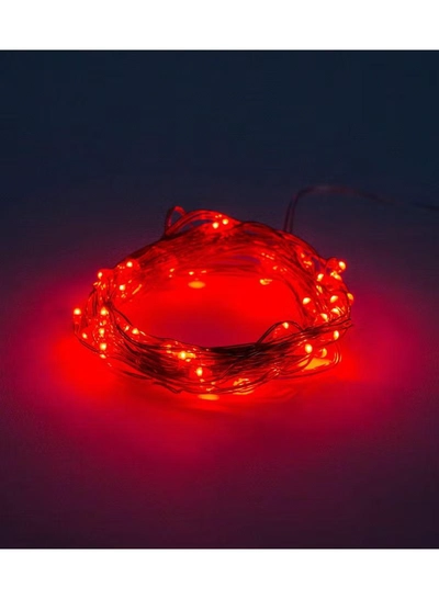 Yuwell Fairy Light Battery Operated Waterproof Starry Firefly Copper Wire String Light 5M 50 Led For Wedding Party Home And Garden Decorations Red-1