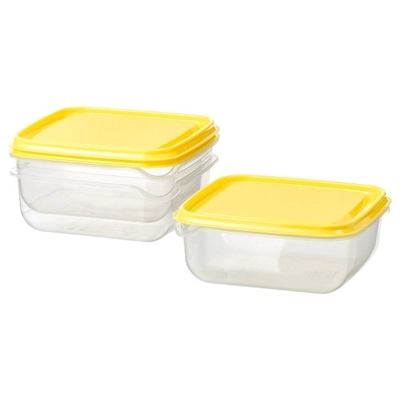 IKEA PRUTA Food Container, 0.6 L, Transparent/Yellow -0