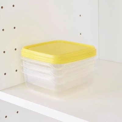 IKEA PRUTA Food Container, 0.6 L, Transparent/Yellow -2