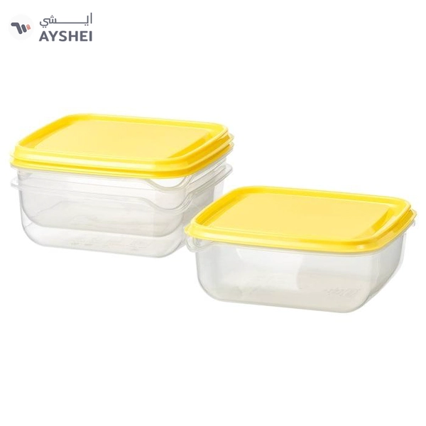 IKEA PRUTA Food Container, 0.6 L, Transparent/Yellow 