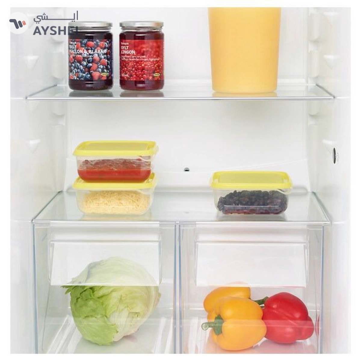 IKEA PRUTA Food Container, 0.6 L, Transparent/Yellow -1-1