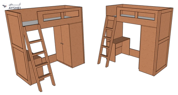 Compa Loft Bed with Cupboard & Desk