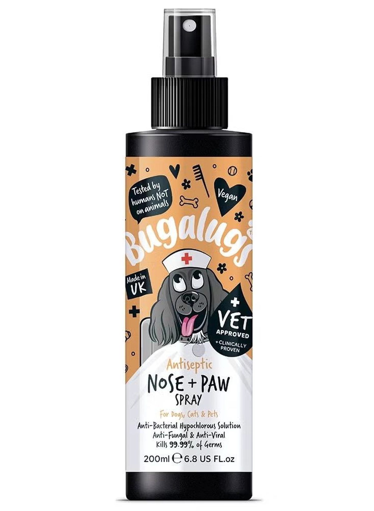 BUGALUGS Antiseptic Paw & Nose Spray 200ml (6.8 Fl Oz)