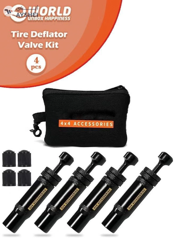 Eworld Adjustable Auto-Stop Tire Deflator Valve Kit (10-30 PSI)