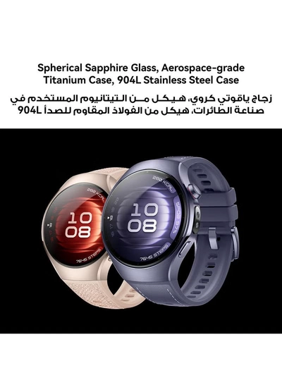 HUAWEI Watch 5 46mm Smartwatch, Multi-sensing X-tap Technology, Real-time Fingertip Blood Oxygen, Health Glance, Esim, Two Battery Modes, Ios and Android Purple-2