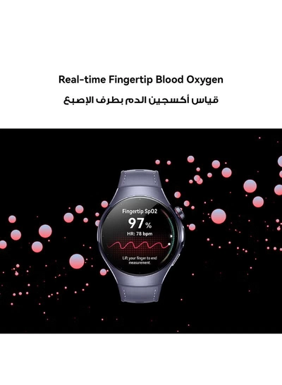 HUAWEI Watch 5 46mm Smartwatch, Multi-sensing X-tap Technology, Real-time Fingertip Blood Oxygen, Health Glance, Esim, Two Battery Modes, Ios and Android Purple-1