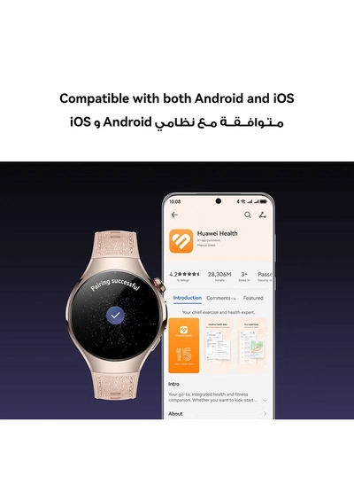 HUAWEI Watch 5 46mm Smartwatch, Multi-sensing X-tap Technology, Real-time Fingertip Blood Oxygen, Health Glance, Esim, Two Battery Modes, Ios and Android Purple-4
