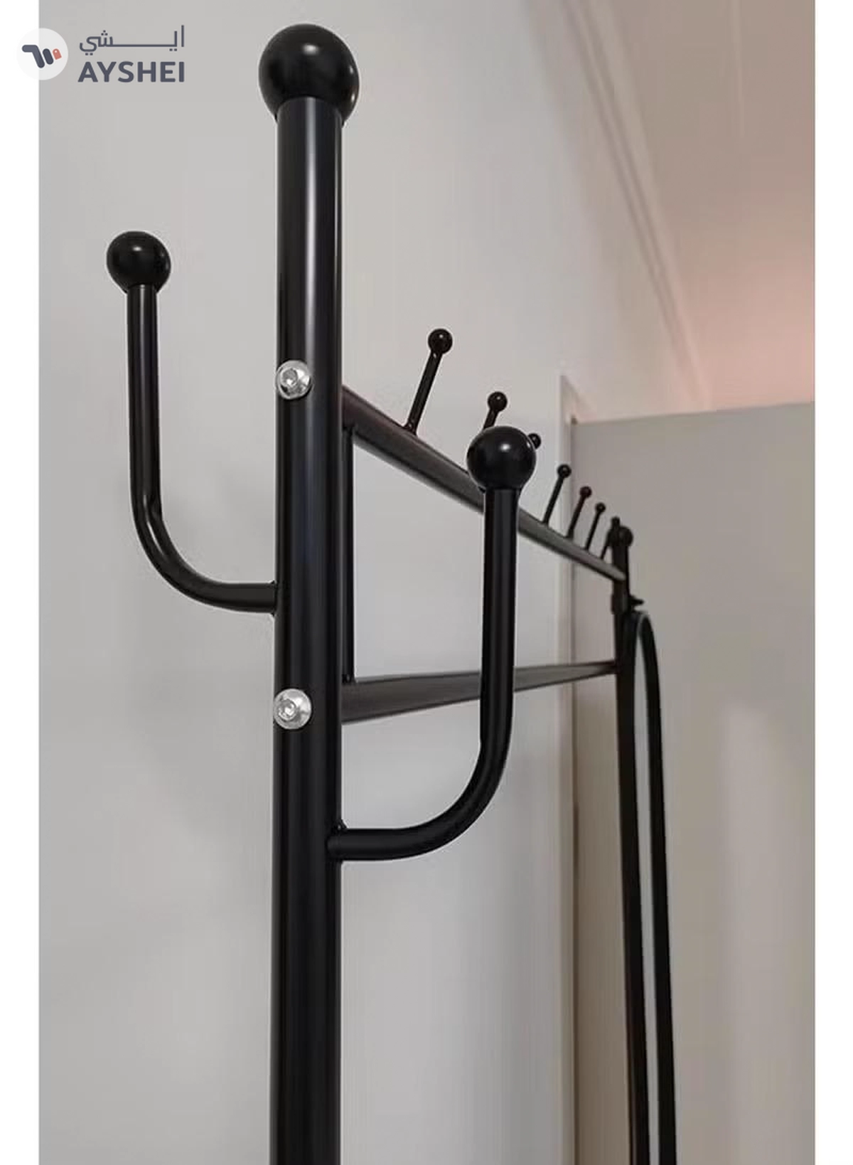 DubaiGallery Metal Wardrobes Coat Racks with Mirror Display, Moving Floor, Garment Racks, Open Nordic Hotel Clothes, Home Furniture-3-3