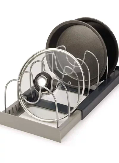 7 Tiers Adjustable Stainless Steel Compartments Holder with 2 DIY Methods for Kitchen Cabinet and Counter Hanging Storage Shelf Expandable Length up to 22inches-2