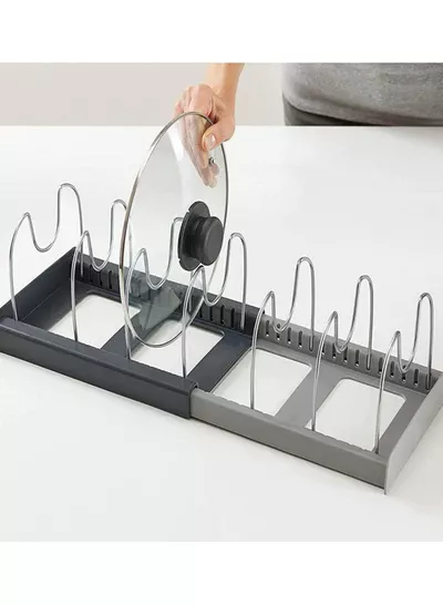 7 Tiers Adjustable Stainless Steel Compartments Holder with 2 DIY Methods for Kitchen Cabinet and Counter Hanging Storage Shelf Expandable Length up to 22inches-3