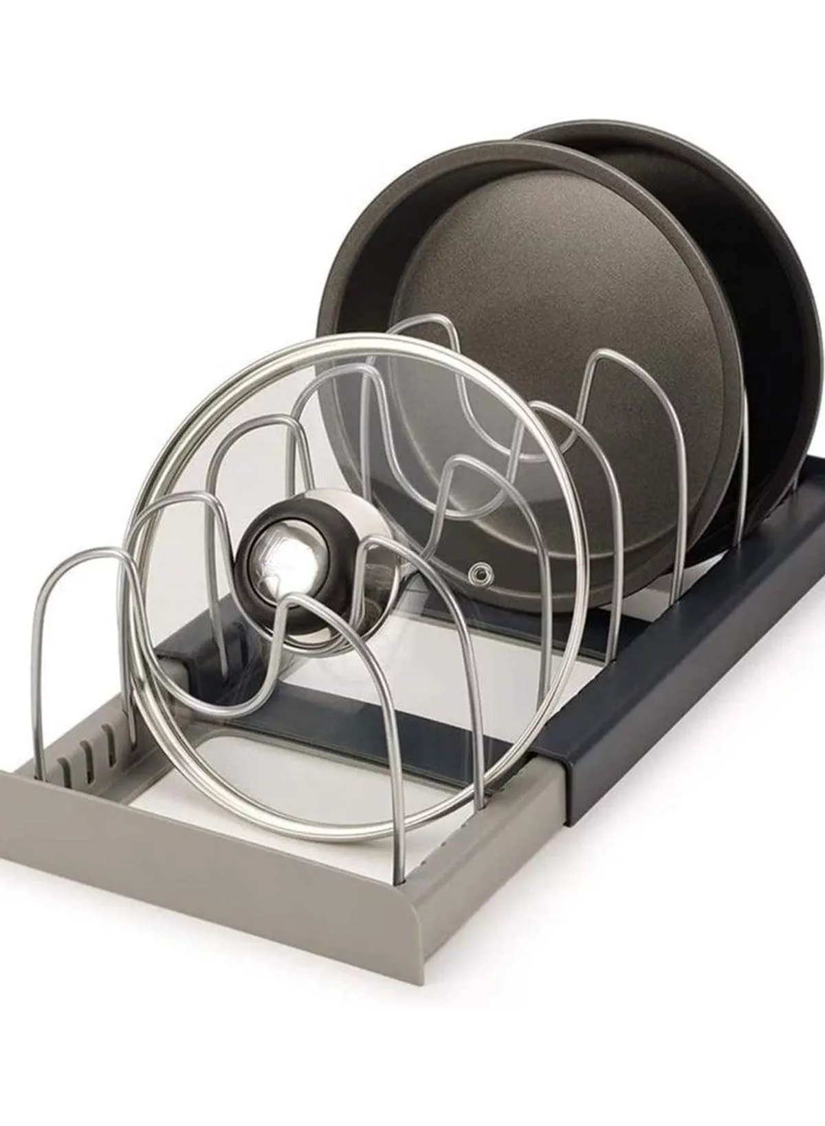 7 Tiers Adjustable Stainless Steel Compartments Holder with 2 DIY Methods for Kitchen Cabinet and Counter Hanging Storage Shelf Expandable Length up to 22inches-2-2