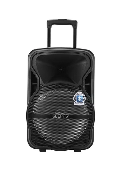 GEEPAS Portable & Rechargeable Professional Speaker With Blue tooth & TWS Function, Remote Control,, USB/Bluetooth/SD Card Slots/FM Radio, 35000W PMPO, GMS8568, Black GMS8568 Black-1