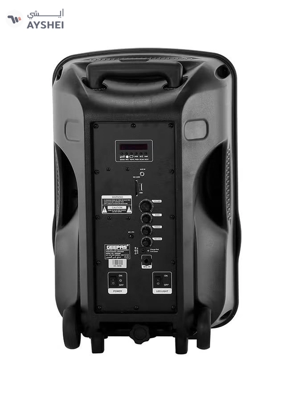 GEEPAS Portable & Rechargeable Professional Speaker With Blue tooth & TWS Function, Remote Control,, USB/Bluetooth/SD Card Slots/FM Radio, 35000W PMPO, GMS8568, Black GMS8568 Black