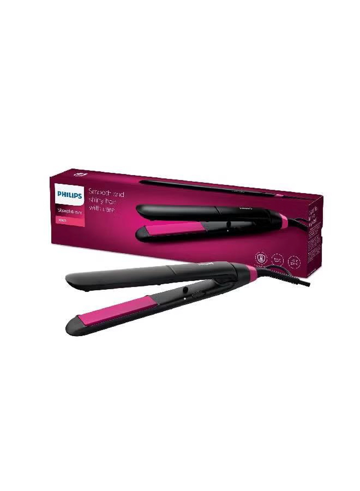 Philips StraightCare Essential Thermo Protect Straightener BHS375 (2) Years Warranty Black/Purple-3-3
