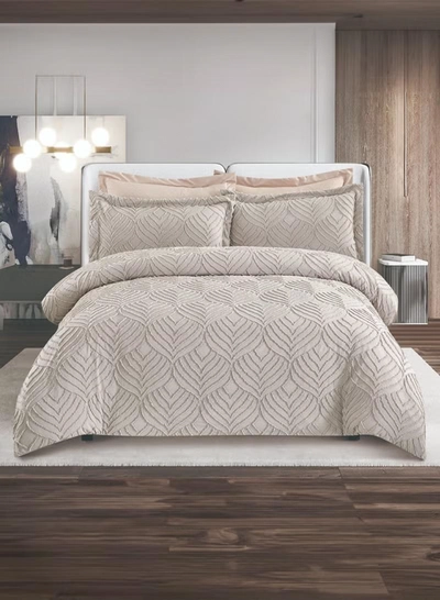 PARRY LIFE 8 Piece Comforter Set King Size All Season Everyday Use Bedding Set Extra Soft Microfiber 1 Comforter 1 Fitted Sheet 2 Pillow Sham 2 Pillow Case 2 Cushions 260 x 240 Cm-0