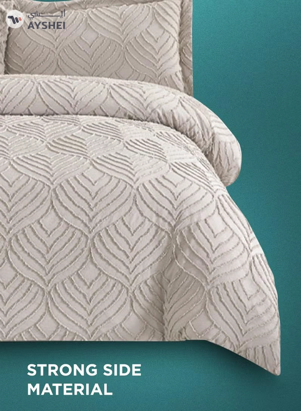 PARRY LIFE 8 Piece Comforter Set King Size All Season Everyday Use Bedding Set Extra Soft Microfiber 1 Comforter 1 Fitted Sheet 2 Pillow Sham 2 Pillow Case 2 Cushions 260 x 240 Cm
