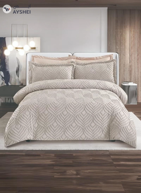 PARRY LIFE 8 Piece Comforter Set King Size All Season Everyday Use Bedding Set Extra Soft Microfiber 1 Comforter 1 Fitted Sheet 2 Pillow Sham 2 Pillow Case 2 Cushions 260 x 240 Cm