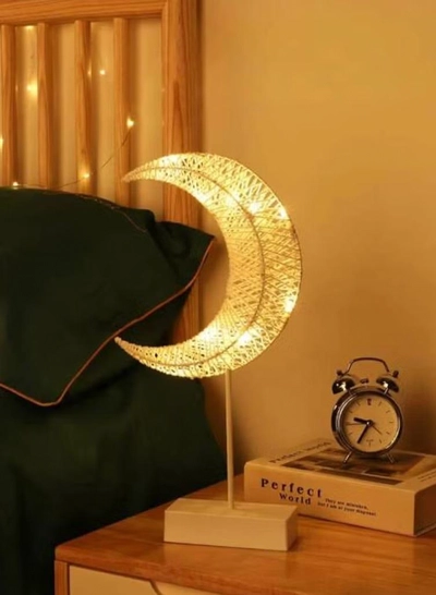 Yuwell Moon Shaped LED Decorative Lamp Night Light For Ramadan Decoration Bedroom Battery Operated Ramadan Lamp-0