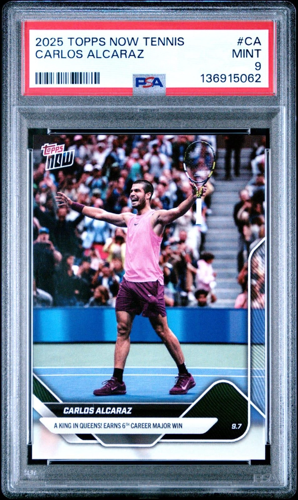 Carlos Alcaraz 2025 Topps Now Tennis PSA 9