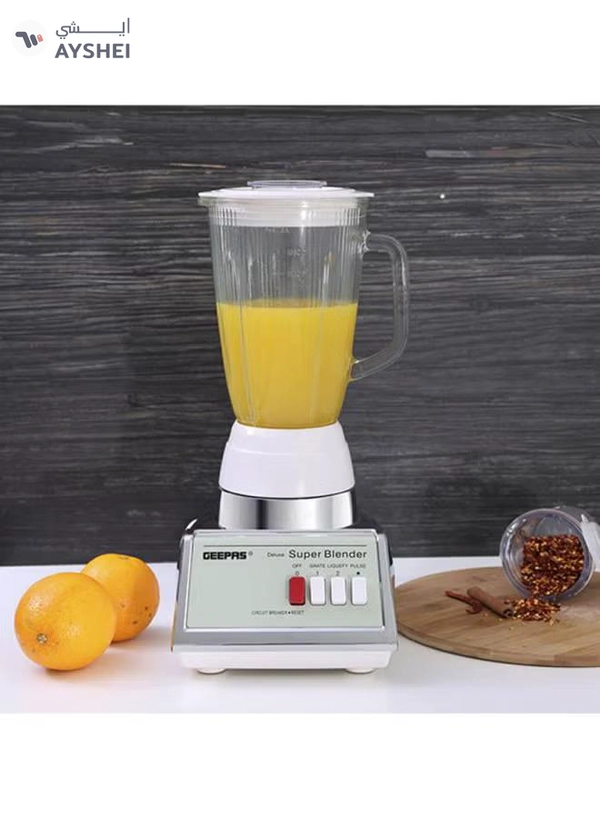 GEEPAS Electric 2-In-1 Blender 1.4 L GSB1603 Silver/White/Clear