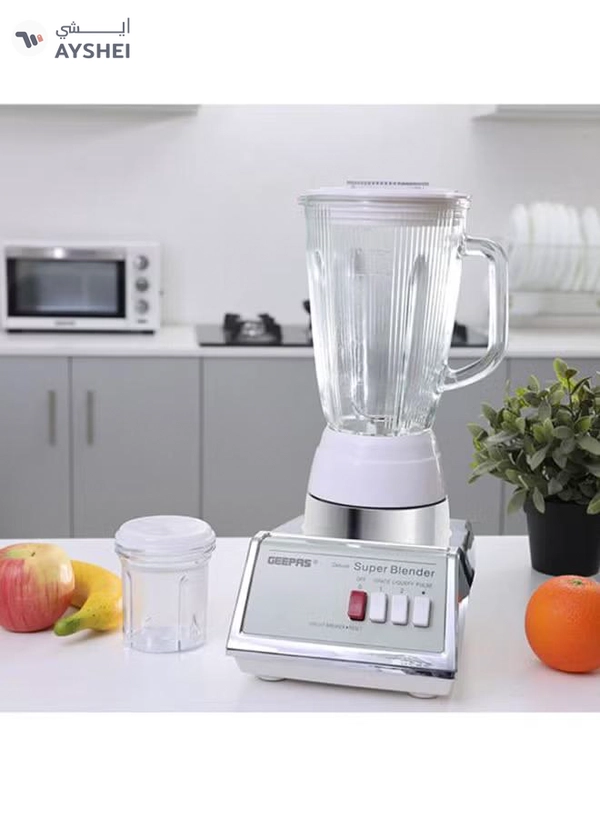 GEEPAS Electric 2-In-1 Blender 1.4 L GSB1603 Silver/White/Clear