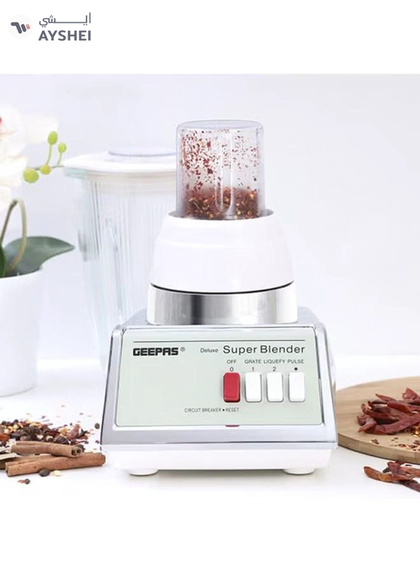 GEEPAS Electric 2-In-1 Blender 1.4 L GSB1603 Silver/White/Clear