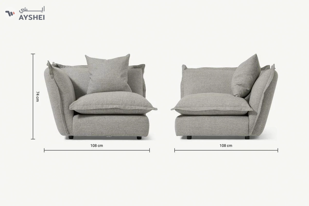 Fernsby Modular Sofa, Silver Grey-5-5