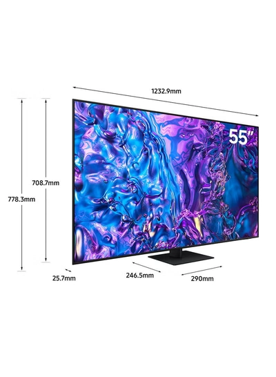 Samsung Smart TV, QLED, Q70D, 55 Inch, 2024, International Version 100% Color Volume with Quantum Dot, 4K AI Upscaling, Tizen OS, Motion Xcelerator 120Hz QA55Q70D Titan-1