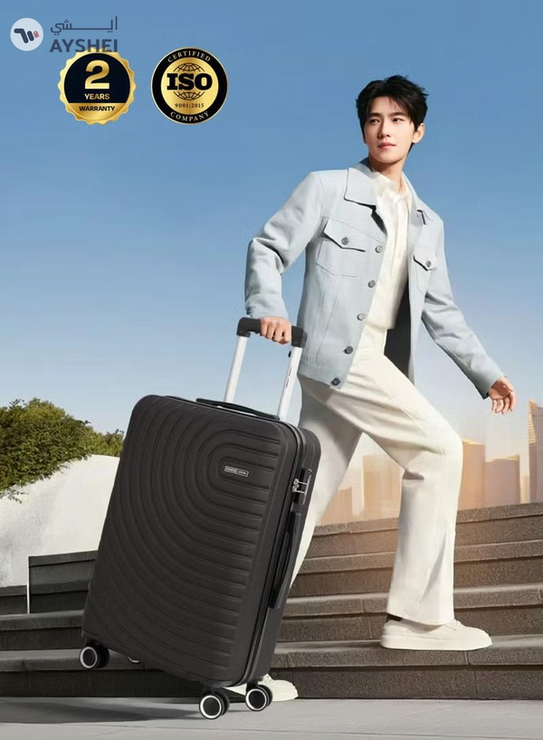 PARAJOHN Cabin size ABS Hardside Spinner Luggage Trolley 20 Inch Dark Grey