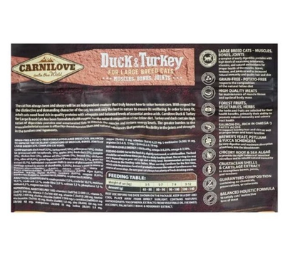 CARNILOVE Duck & Turkey for Large Breed Adult Cats 2kg-2