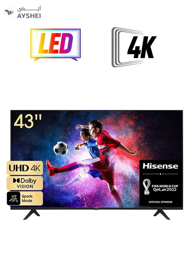 Hisense 43-Inch 4K UHD HDR Smart TV (Vidaa OS) 43A6GE Black