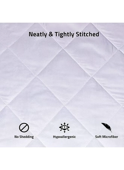 Eworld Pack of 4 Pillow Protectors - Quilted Zipped Pillow Covers -3
