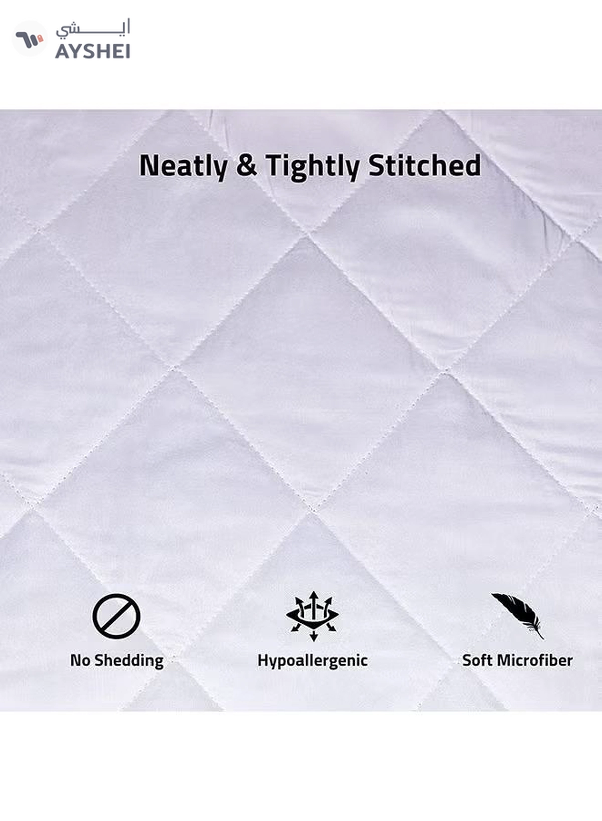 Eworld Pack of 4 Pillow Protectors - Quilted Zipped Pillow Covers -3-3
